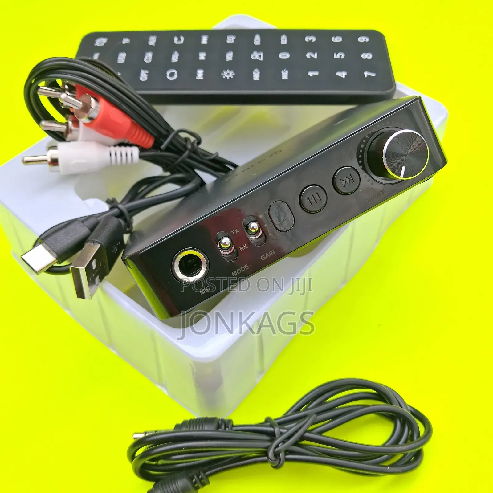 Dual Bluetooth Adapter With Rca Optical Toslink Aux Mic Input