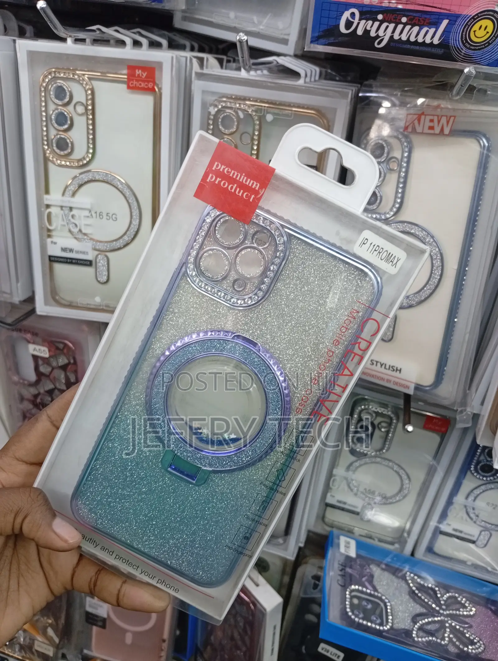 iPhone 11 Pro Max Double-Row Faux Diamond Rhinestones Case