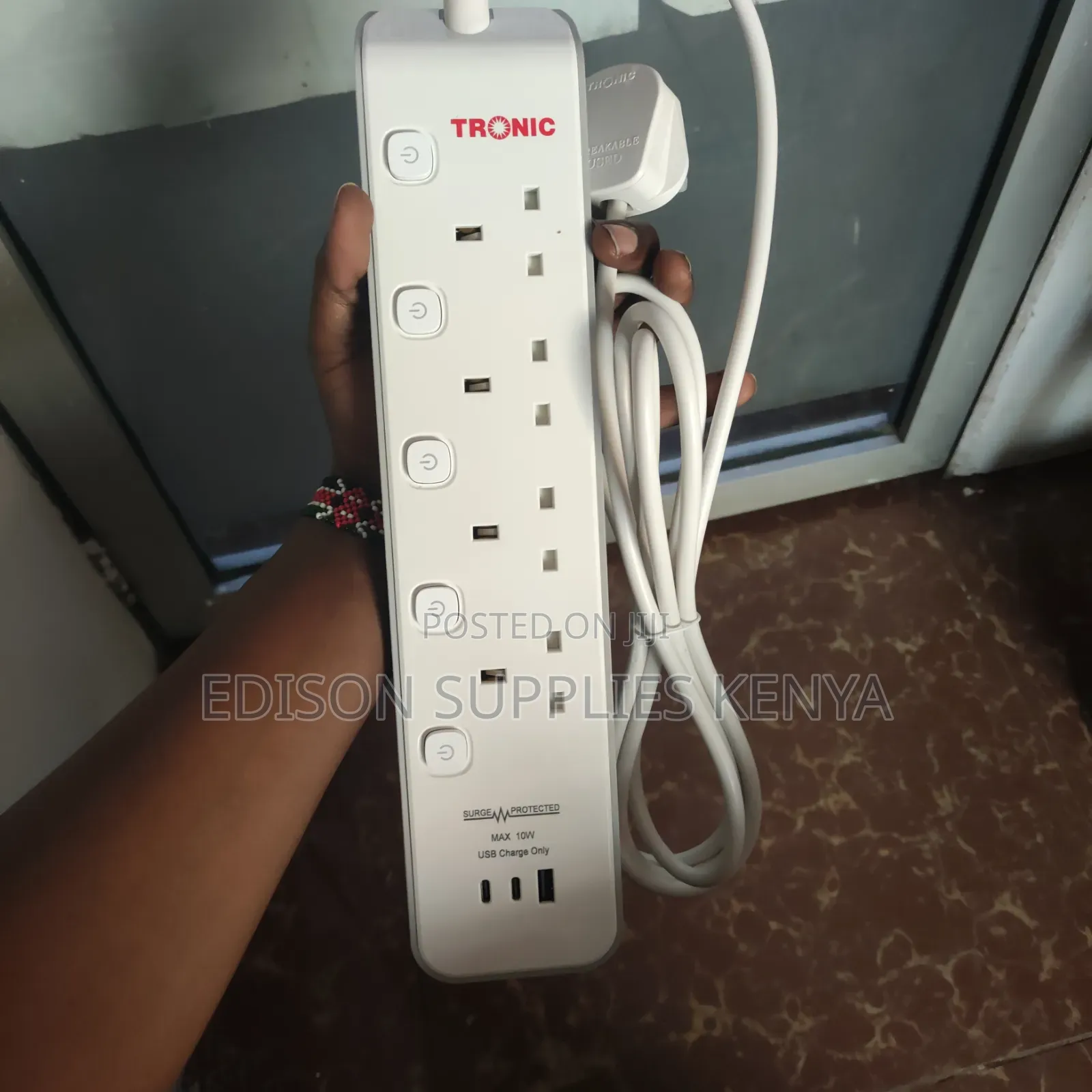 Tronic Extension Cables 4way 3 Usb Surge Protector Power Socket Outlet