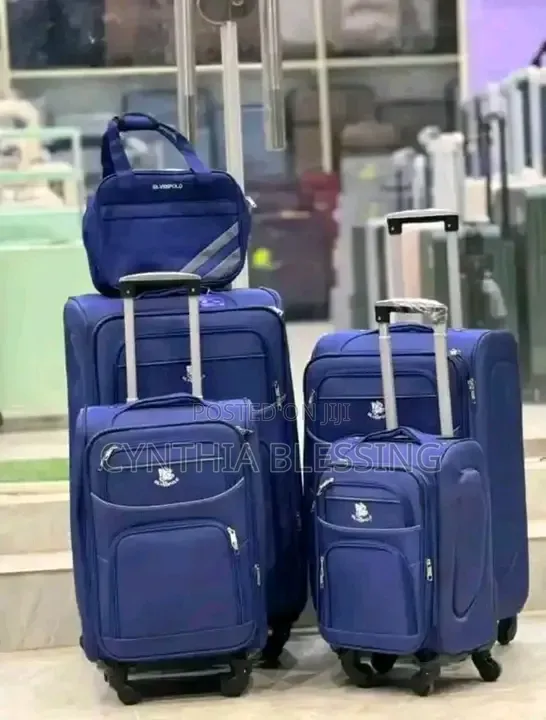 Quality Fabric Suitcase Blue 3 in 1