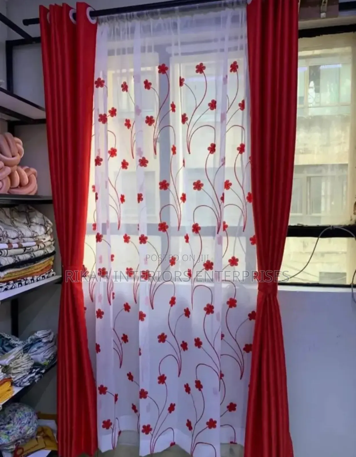 Orange Mixed Curtains Curtains With Sheers Environmental Friendly