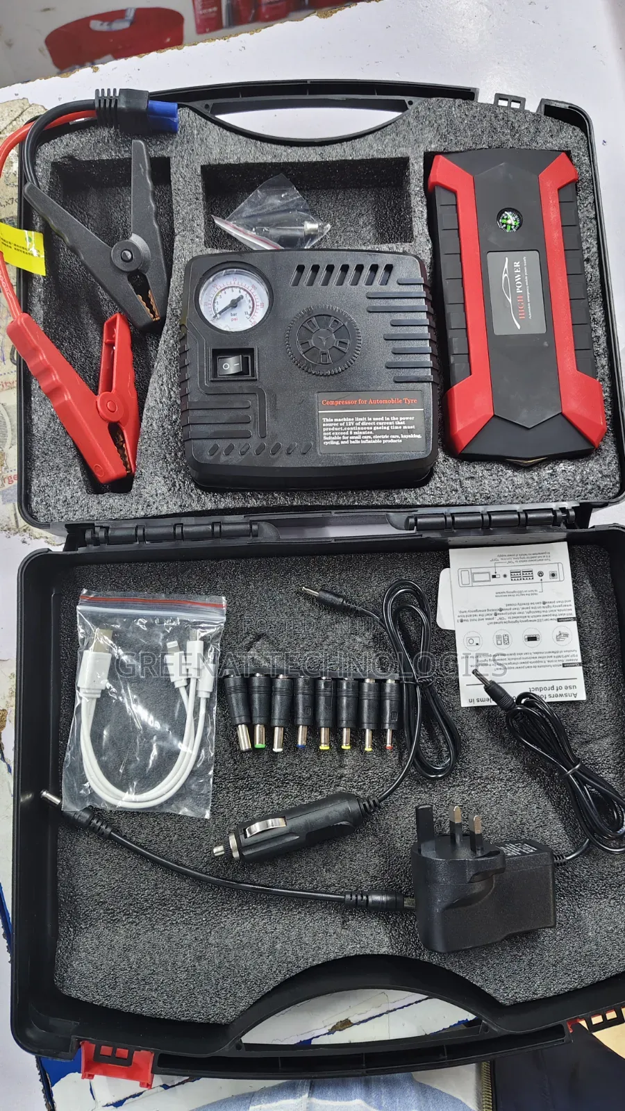 Car Jump Starter Kit With Compressor and Air Inflator