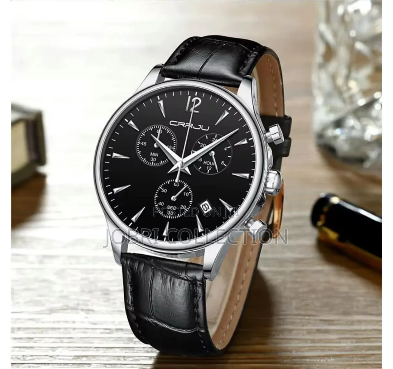 Crrju Chronograph Gents Leather Strap Watches
