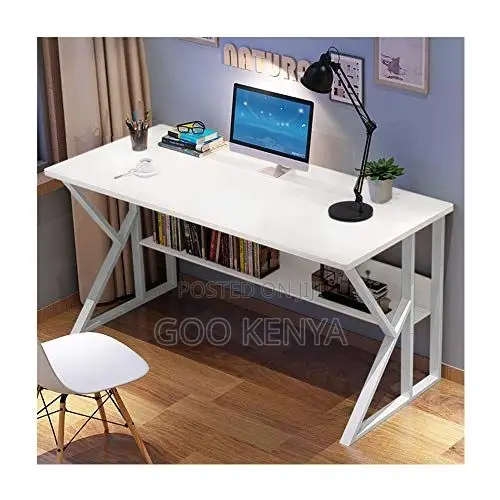 Study Table; Multi-Purpose Wooden Study Table With Durable Metal Frame