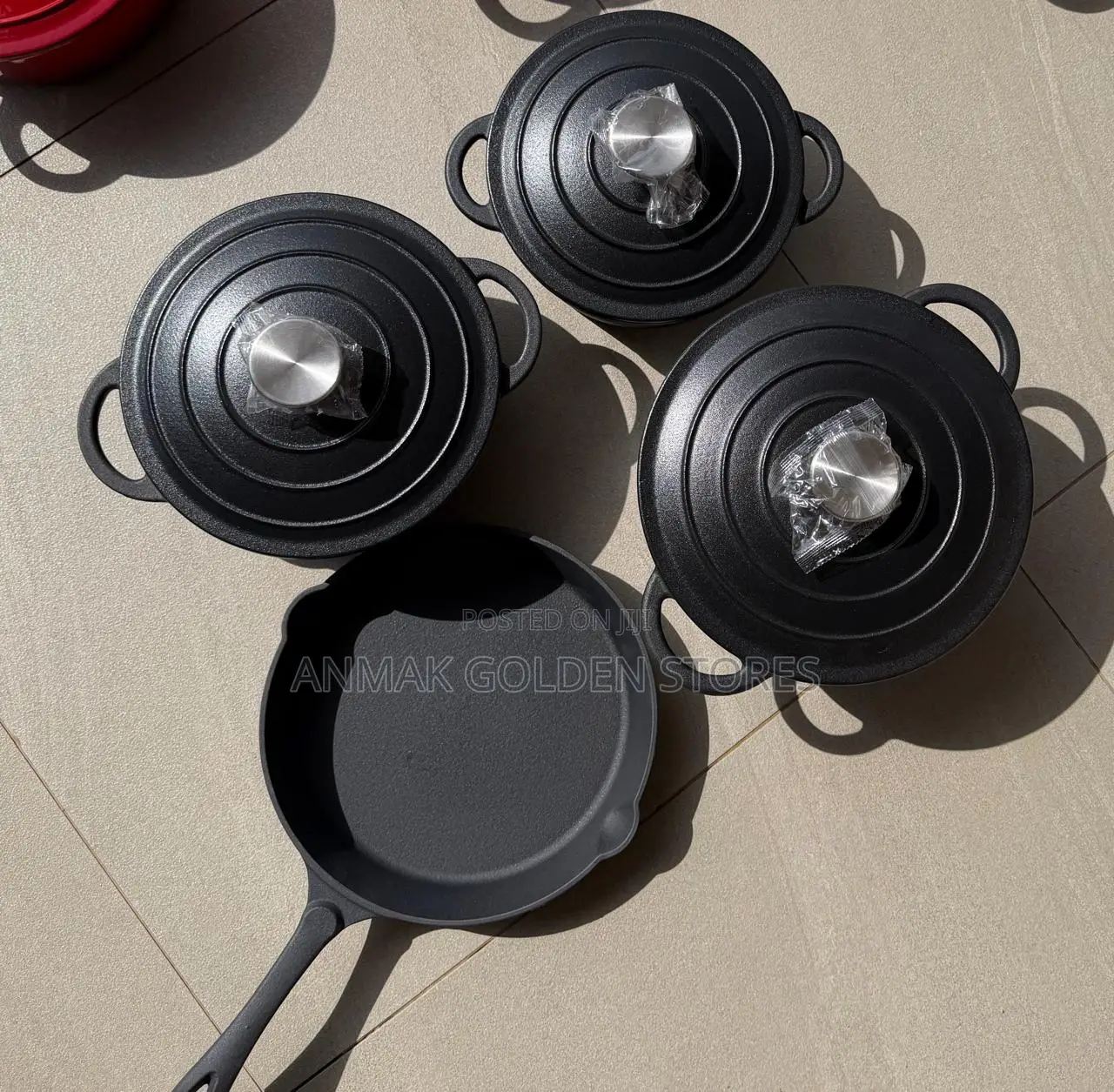 7pcs Raw Cast Iron Cookware Set