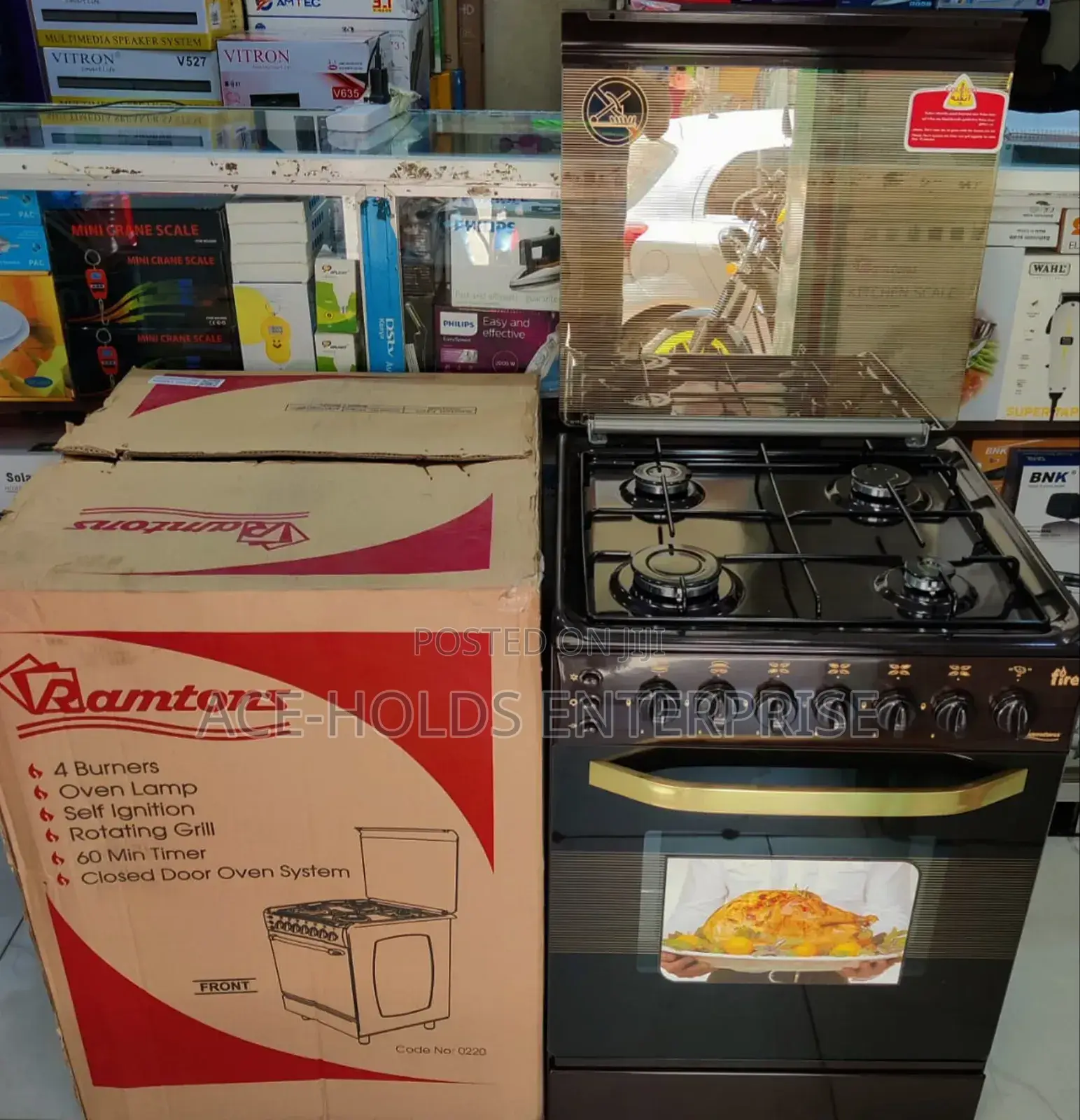 Ramtons Standing Cooker 4 Gas Burners - 50*50 (Eb302)