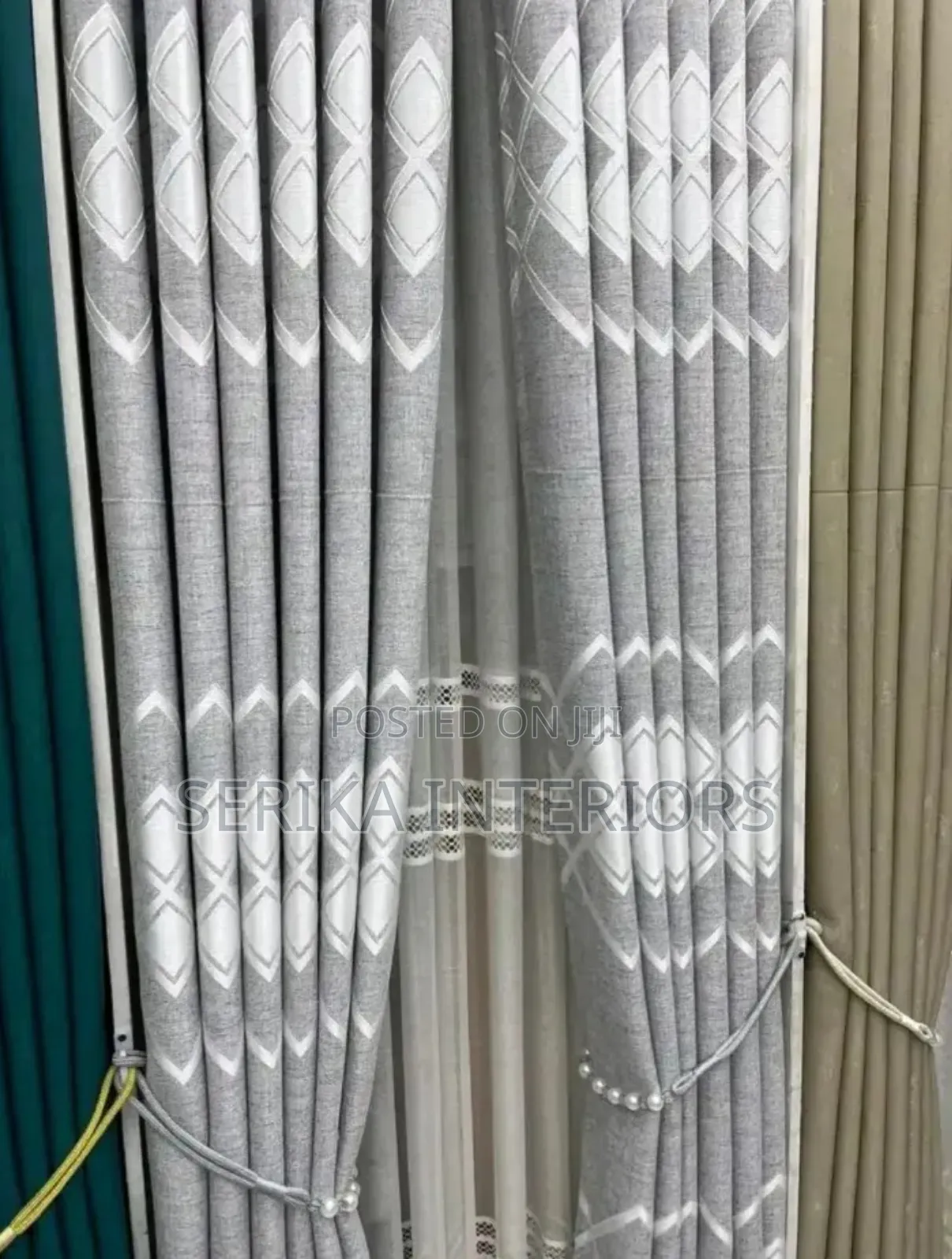 Grey Textured Curtains Curtains Environmental Friendly Robertson's