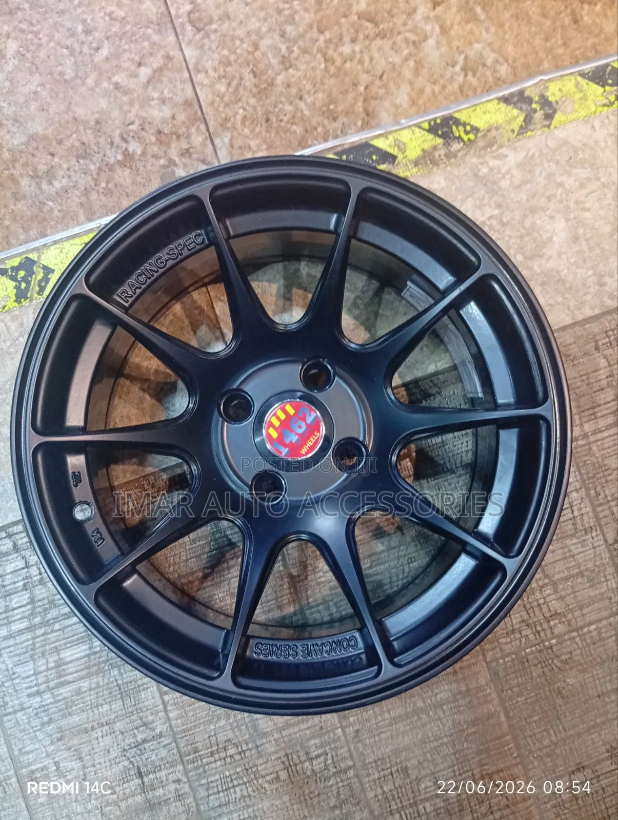 14" Racing-Spec Concave Rim | 4-Lug Deep Offset Black Wheel