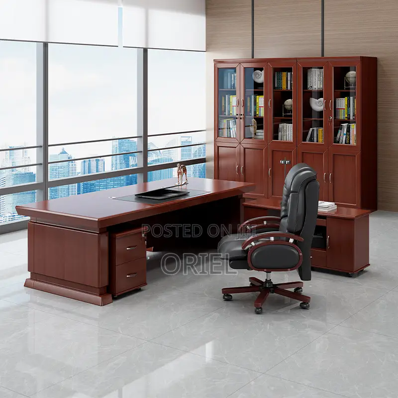 Office Desk : 1.8m Mahogany Executive Office Table