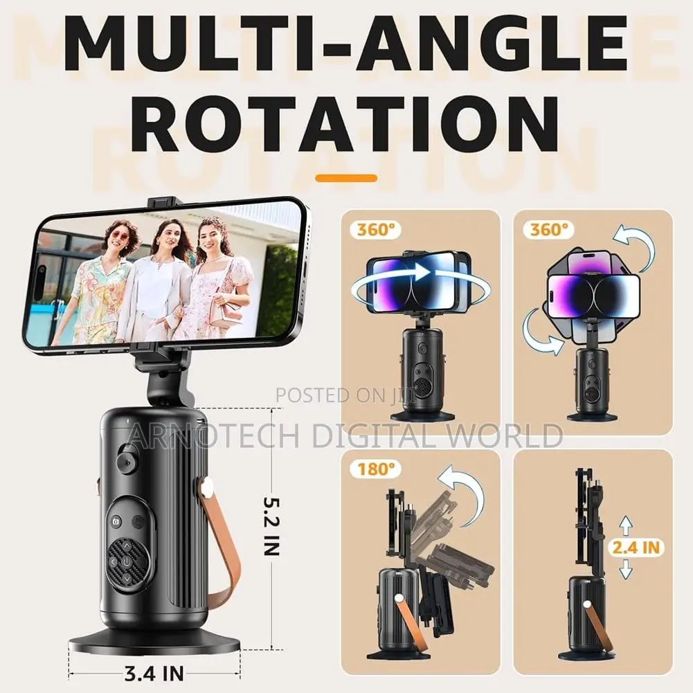 Q04360° Auto Face Tracking Selfie Stick Tripod – Smart Ai Tracking