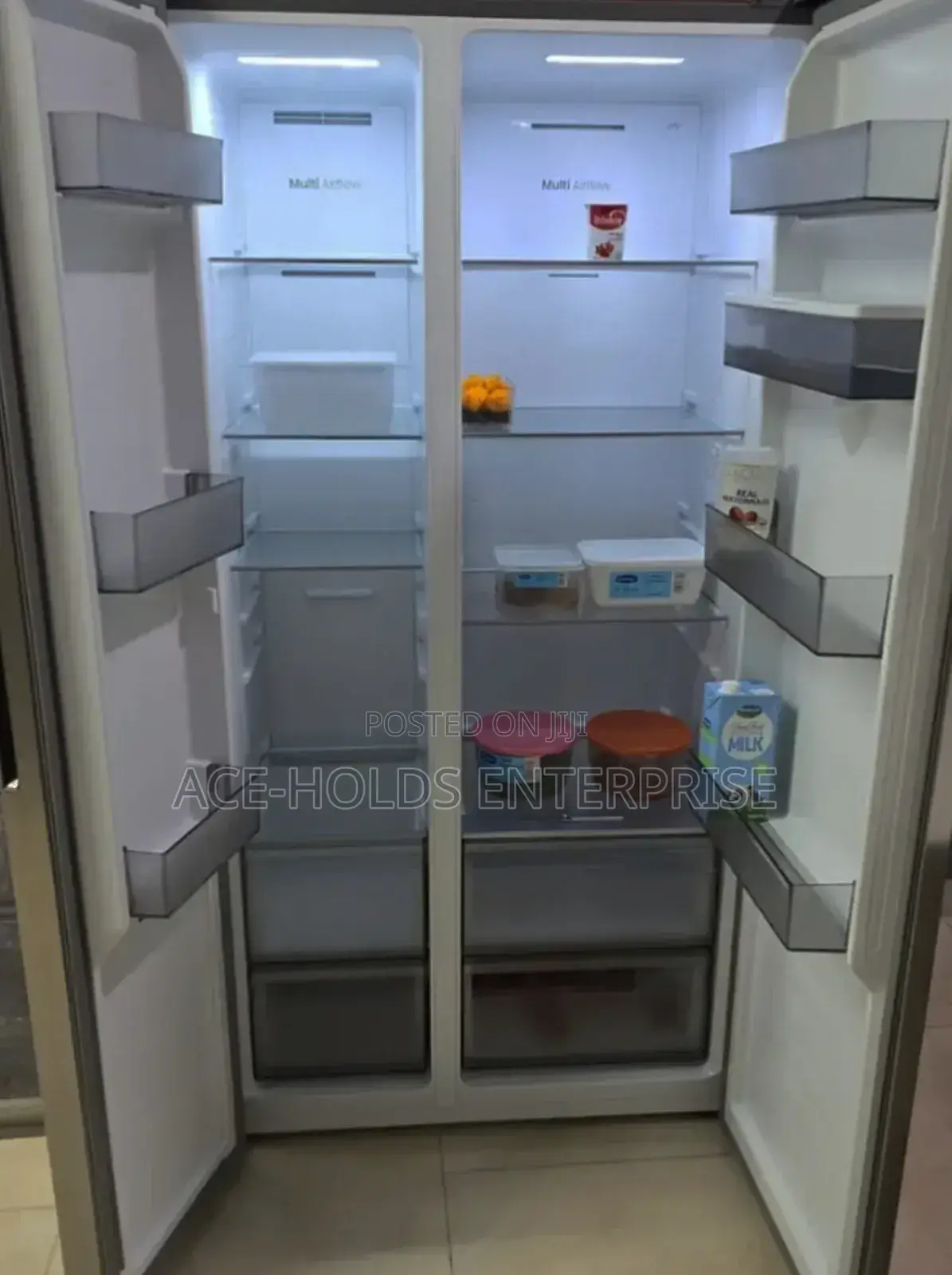 Hisense 541 Litres ( 613kwh) Side-by-Side - Grey Fridge/ Dispenser