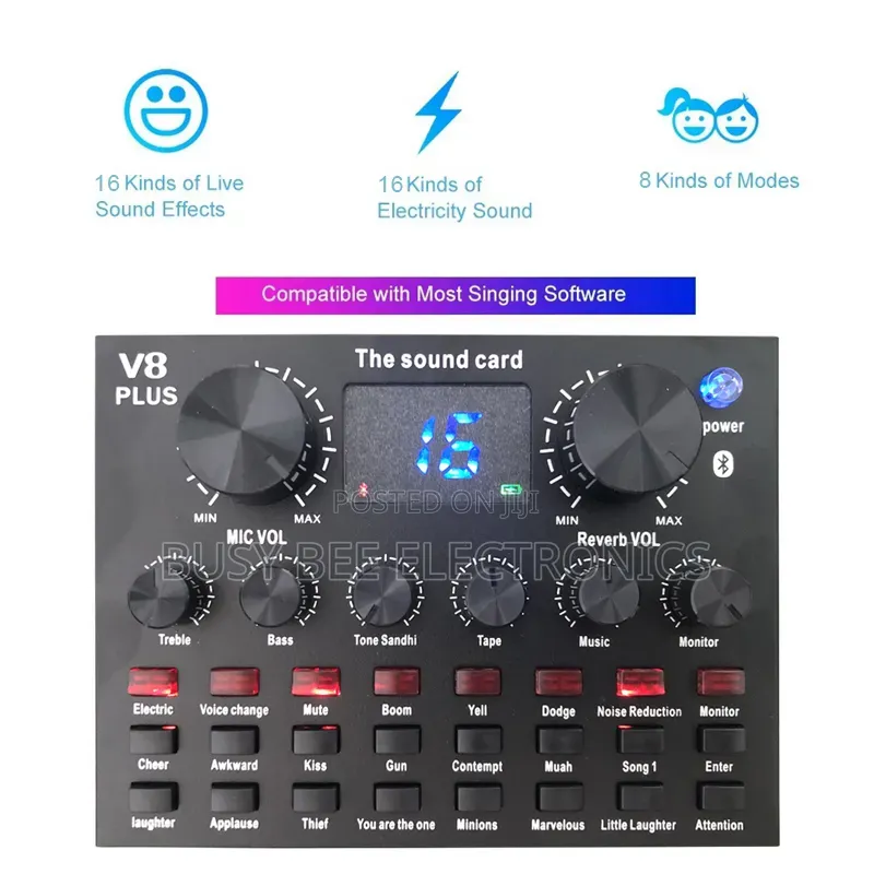 V8 Plus Sound Card Mobile Phone External Sound Card