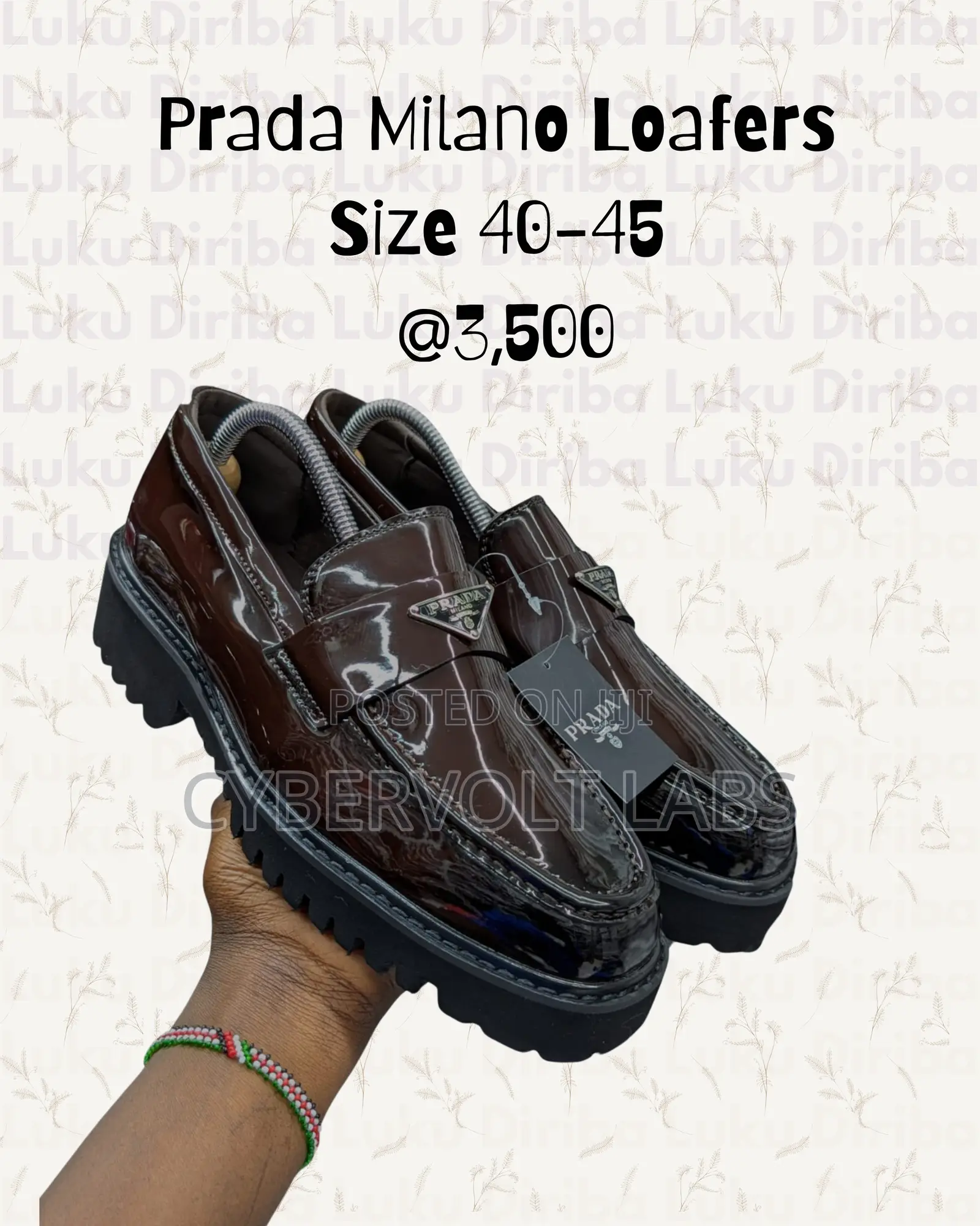 Prada Milano Men's Patent Leather Loafers - Size 40-45