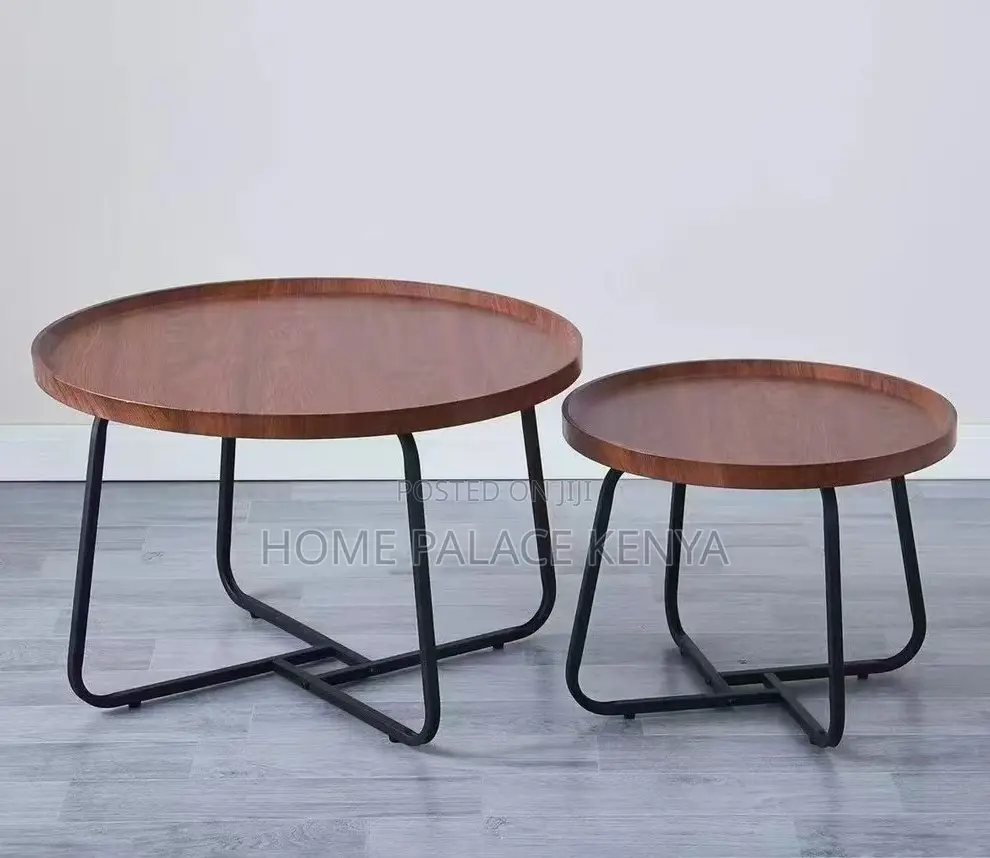 Nesting Table: Black Color Wood Panel Coffee Table