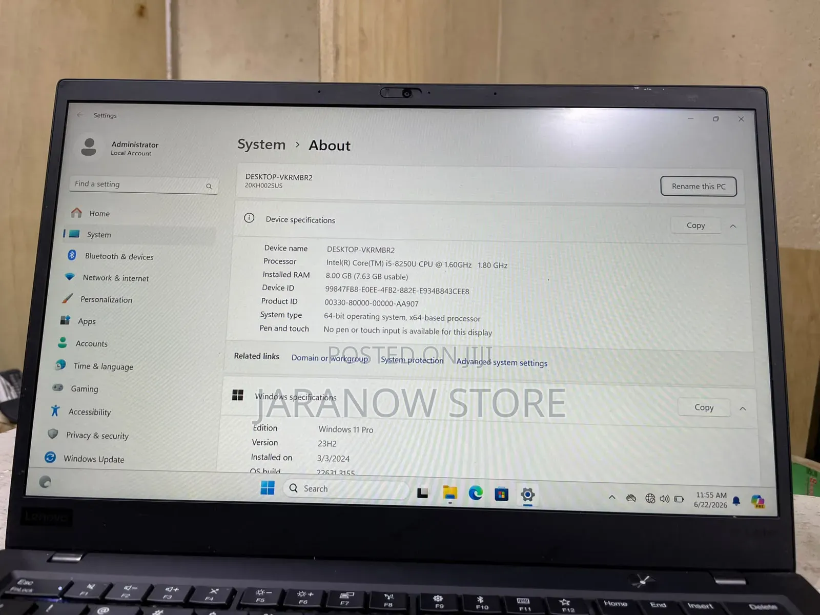 Laptop Lenovo ThinkPad X1 Carbon 8GB Intel Core i5 SSD 256GB