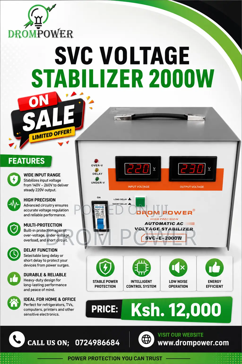 SVC 2000w Voltage Stabilizer