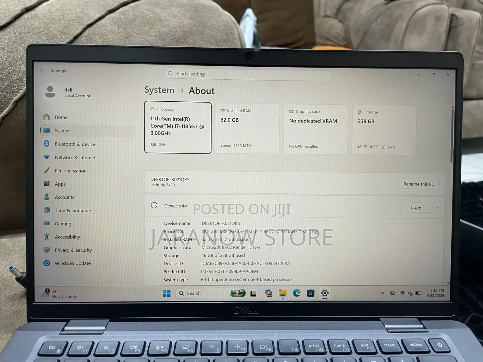 Laptop Dell Latitude 7420 32GB Intel Core i7 SSD 256GB