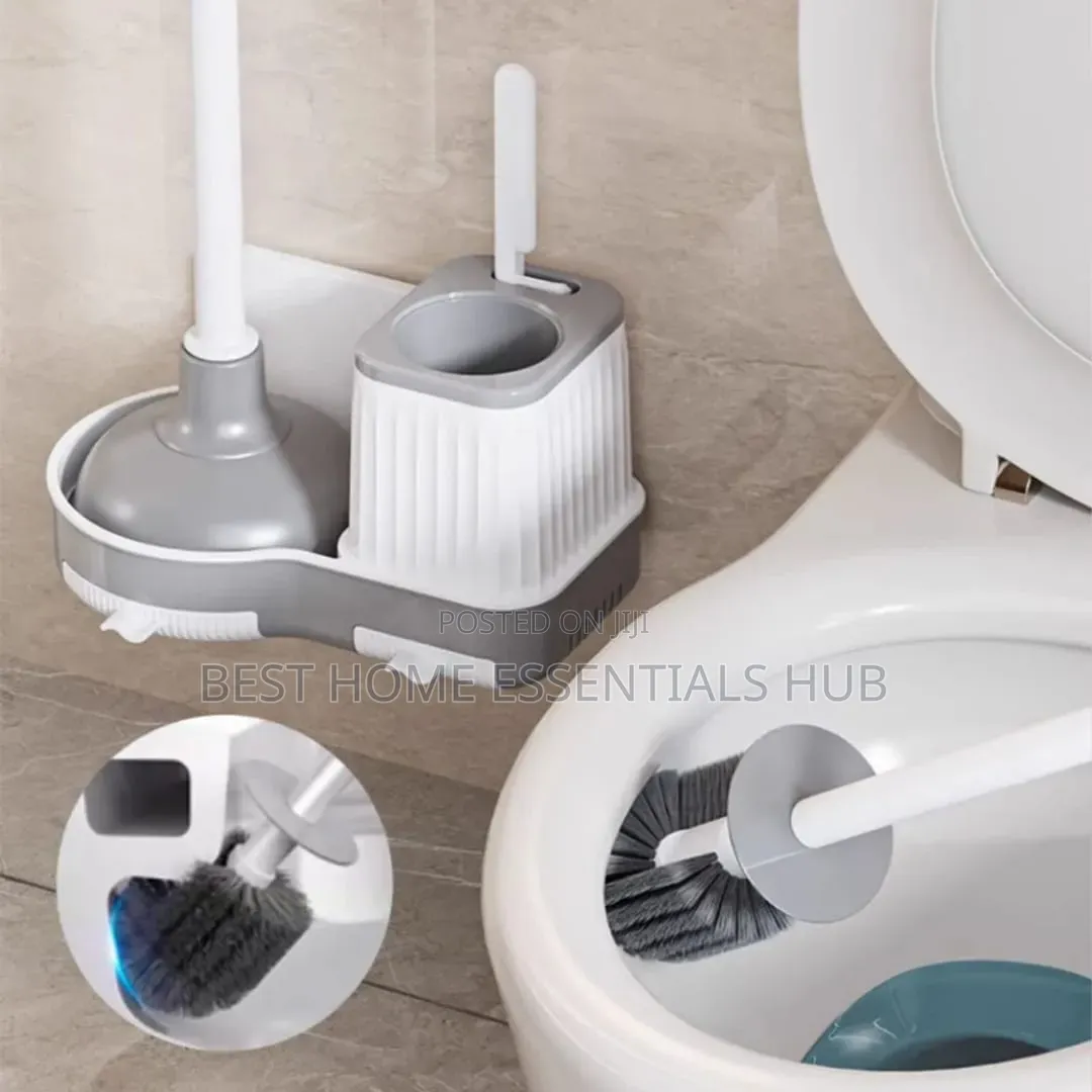 *3 in 1 Wall Mount Toilet Brush Plunger Set