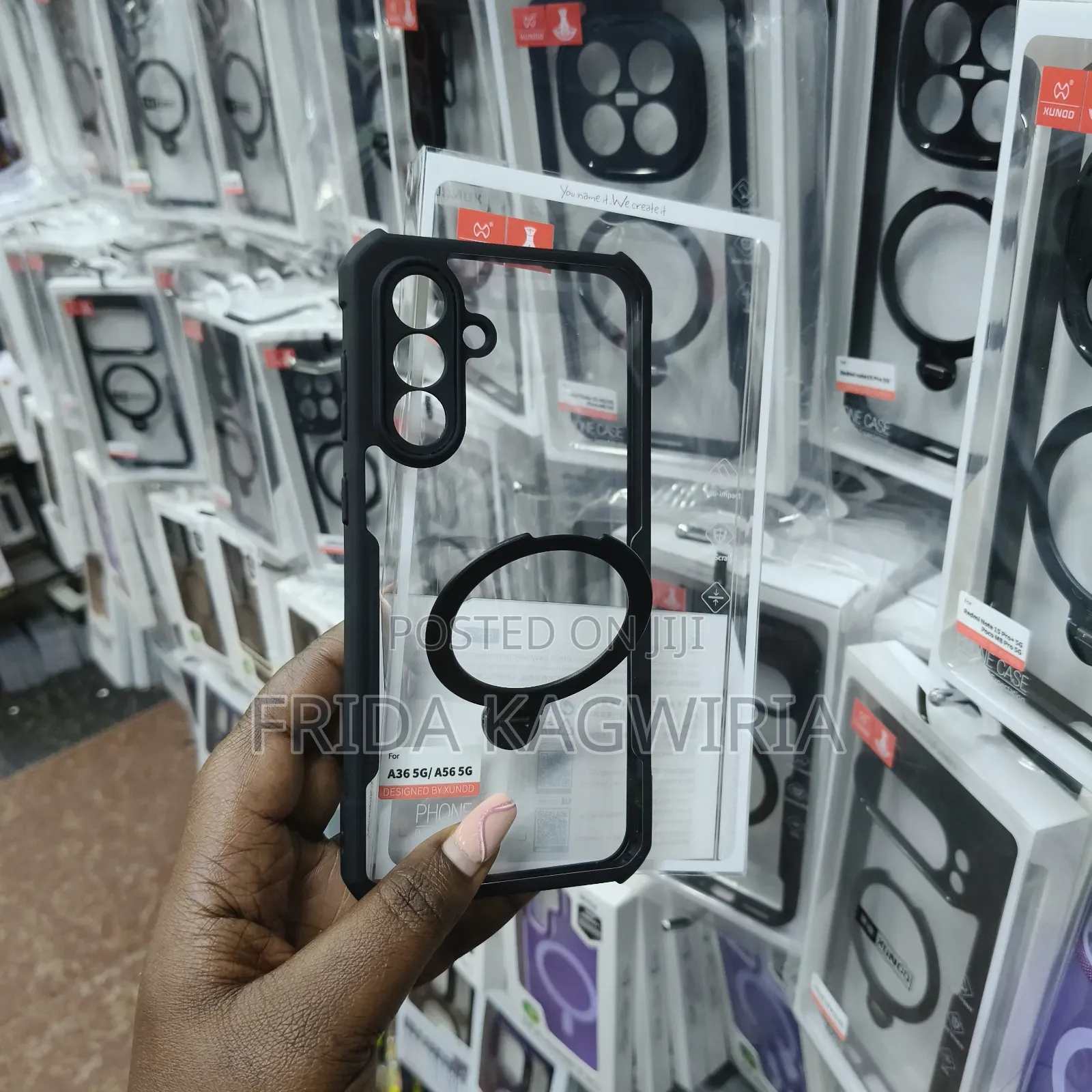 Samsung A36 Clear Shockproof Back Cover With Magnetic Stand