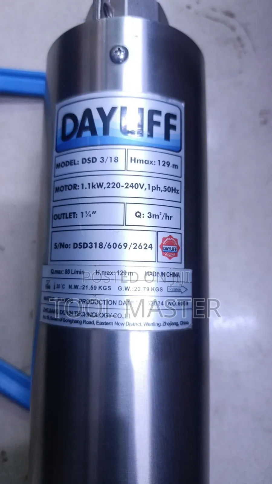 Dayliff 3/18 Electric Submersible Pump/Electric Dayliff Dsd3/18 Pump
