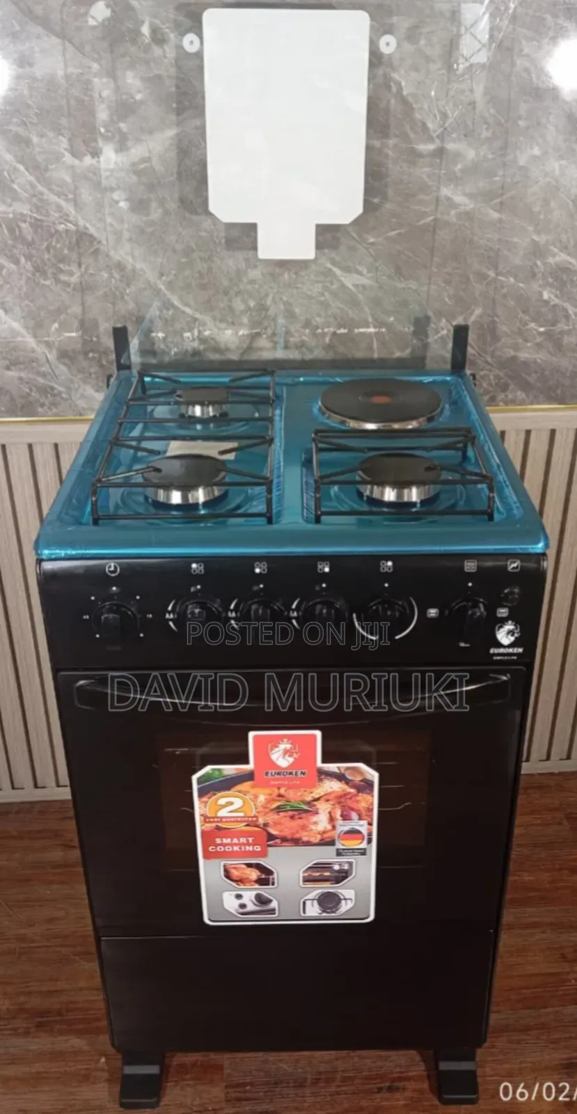 60*65 Eurochef Free Standing 3 Gas Burner +1, With Electric Oven