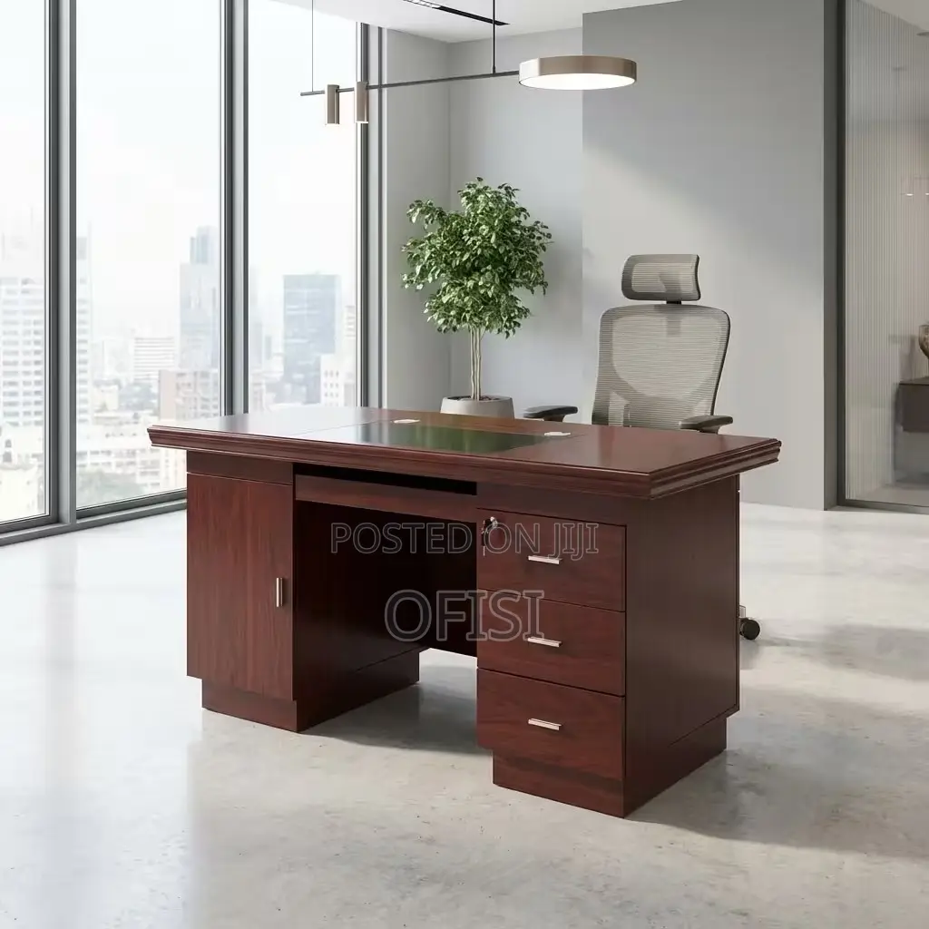 Office Desk; 1.2m Executive Office Desk With Storage Cupboard