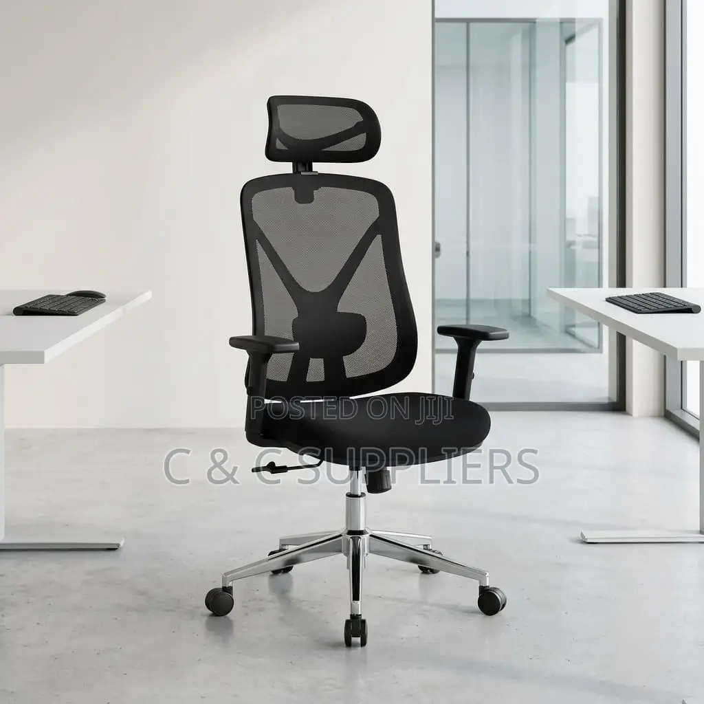 Office Black Ergonomic Swivel Chair.