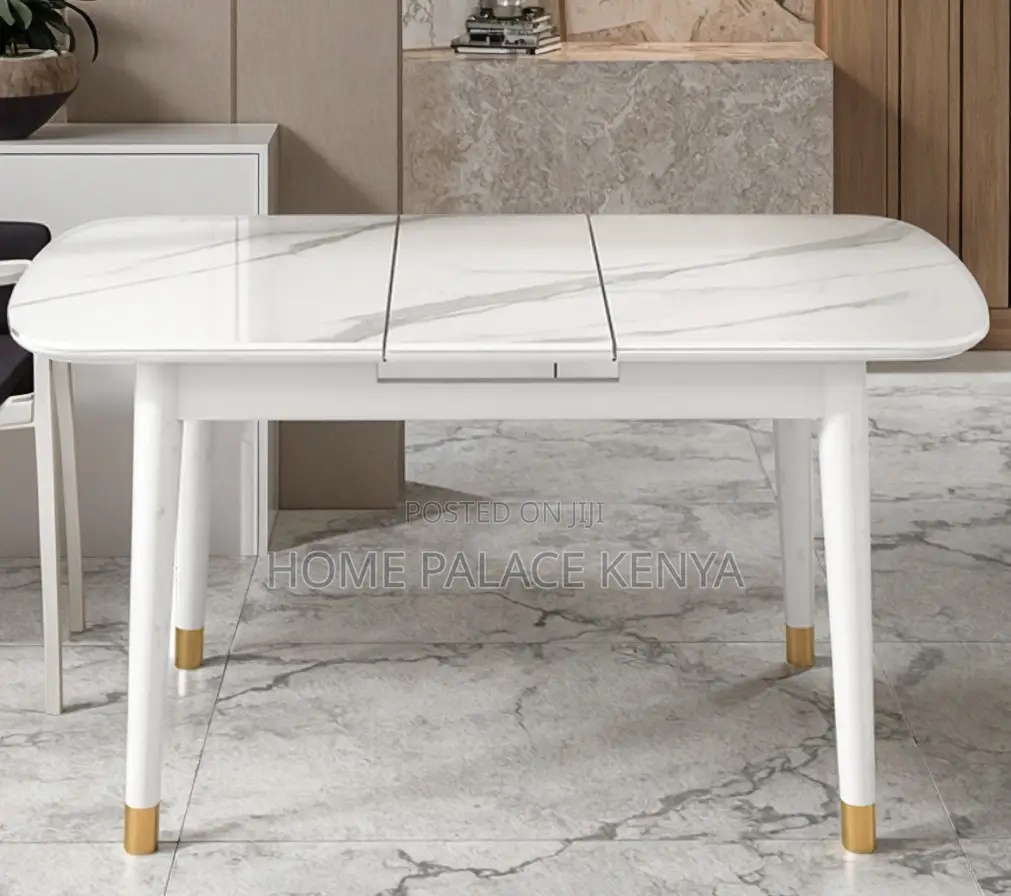 Dining Table: Adjustable Extendable Marble Dining Table