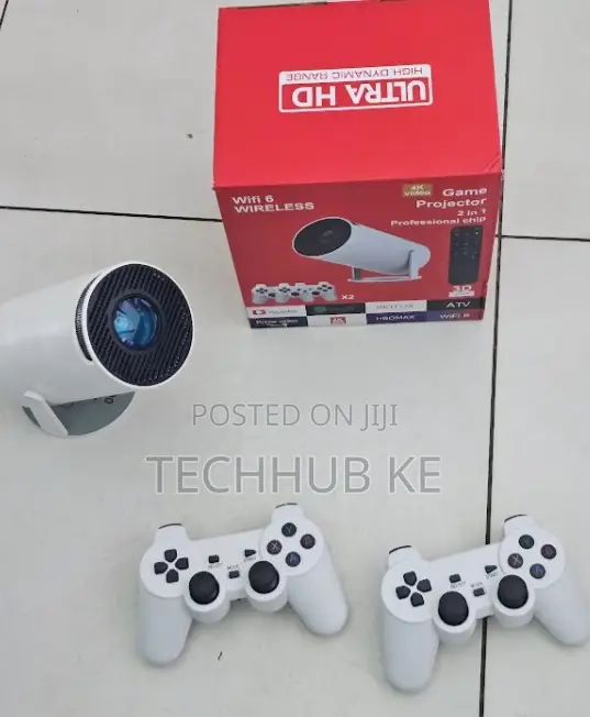 Game Projector Hy300 2in1 Projector With 2 Wireless Game Controllers