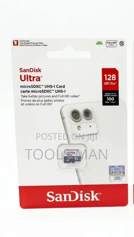 Sandisk Ultra 128gb Microsdxc Memory Card - 100mb/S Fast Speed.