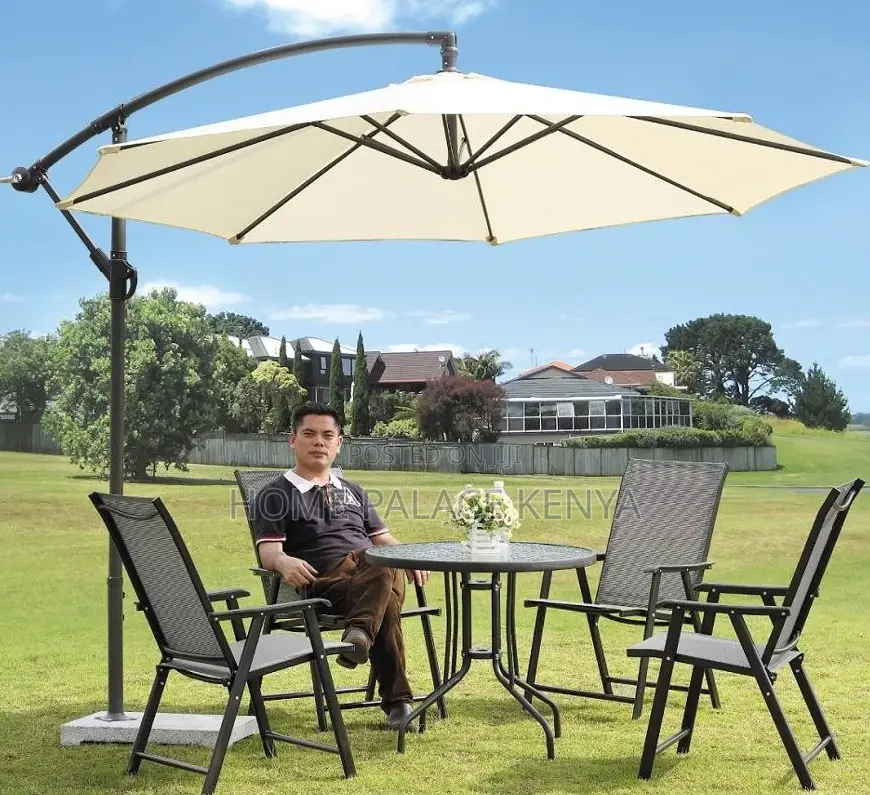 Outdoor Set: High Back Teslin Fabric Steel Set