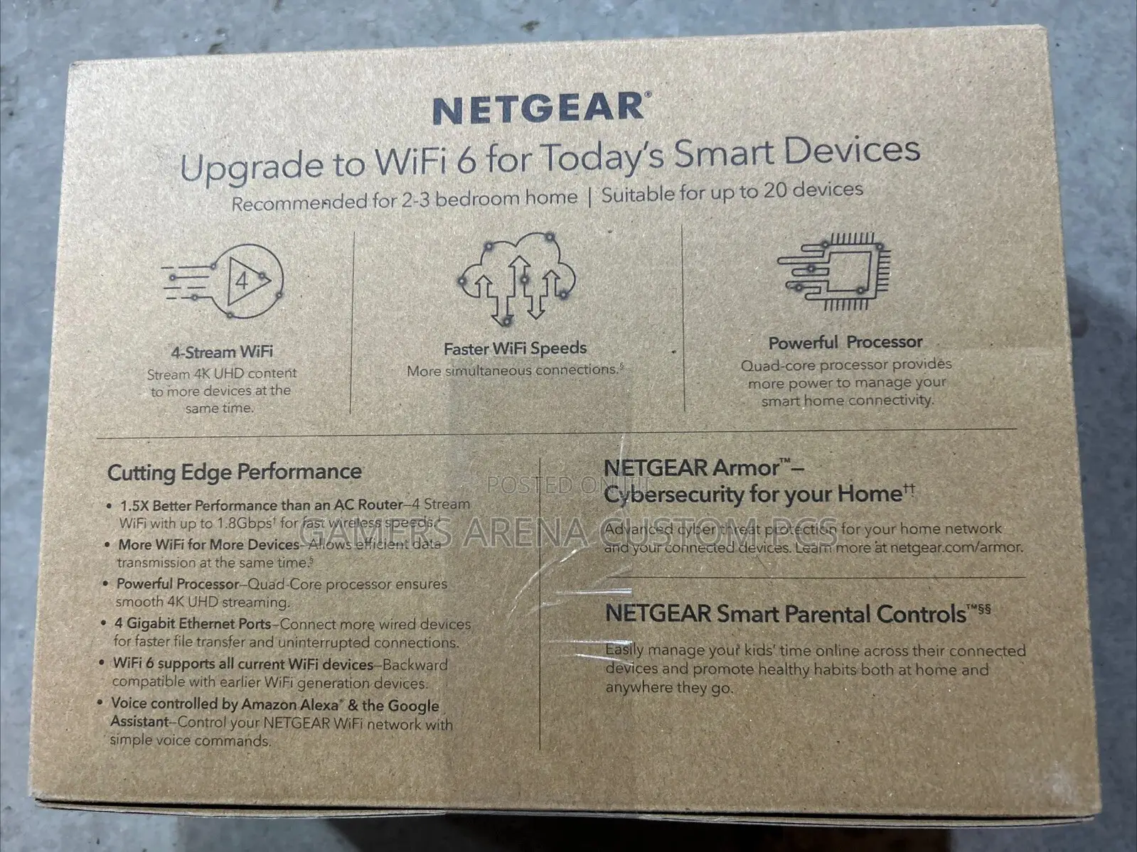 Netgear 4-Stream Ax1800 Wifi 6 Router (R6700ax) Dual Band