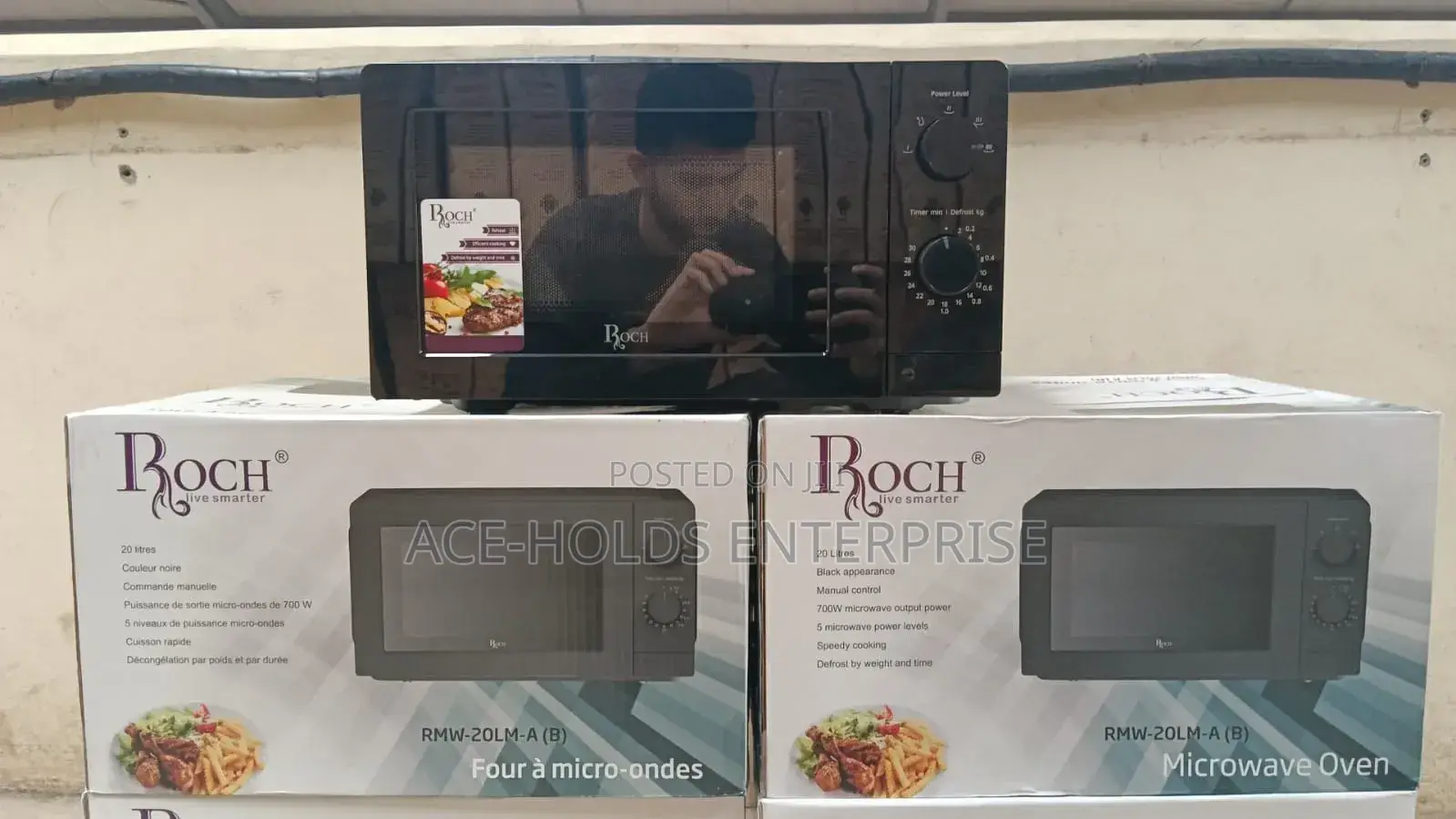 20 Litres Manual Roch - Black- Microwave Oven