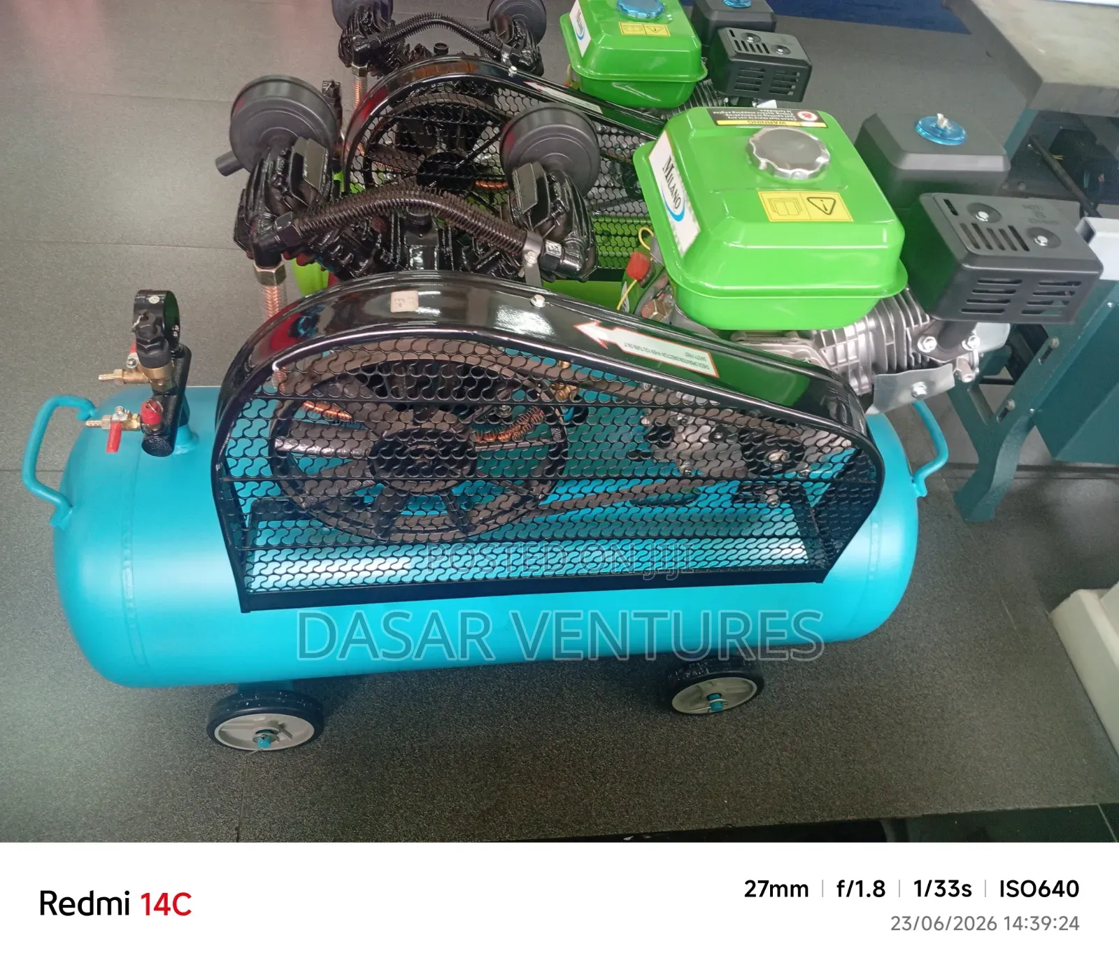 Air Compressor 100l Petrol Engine Milano Italy