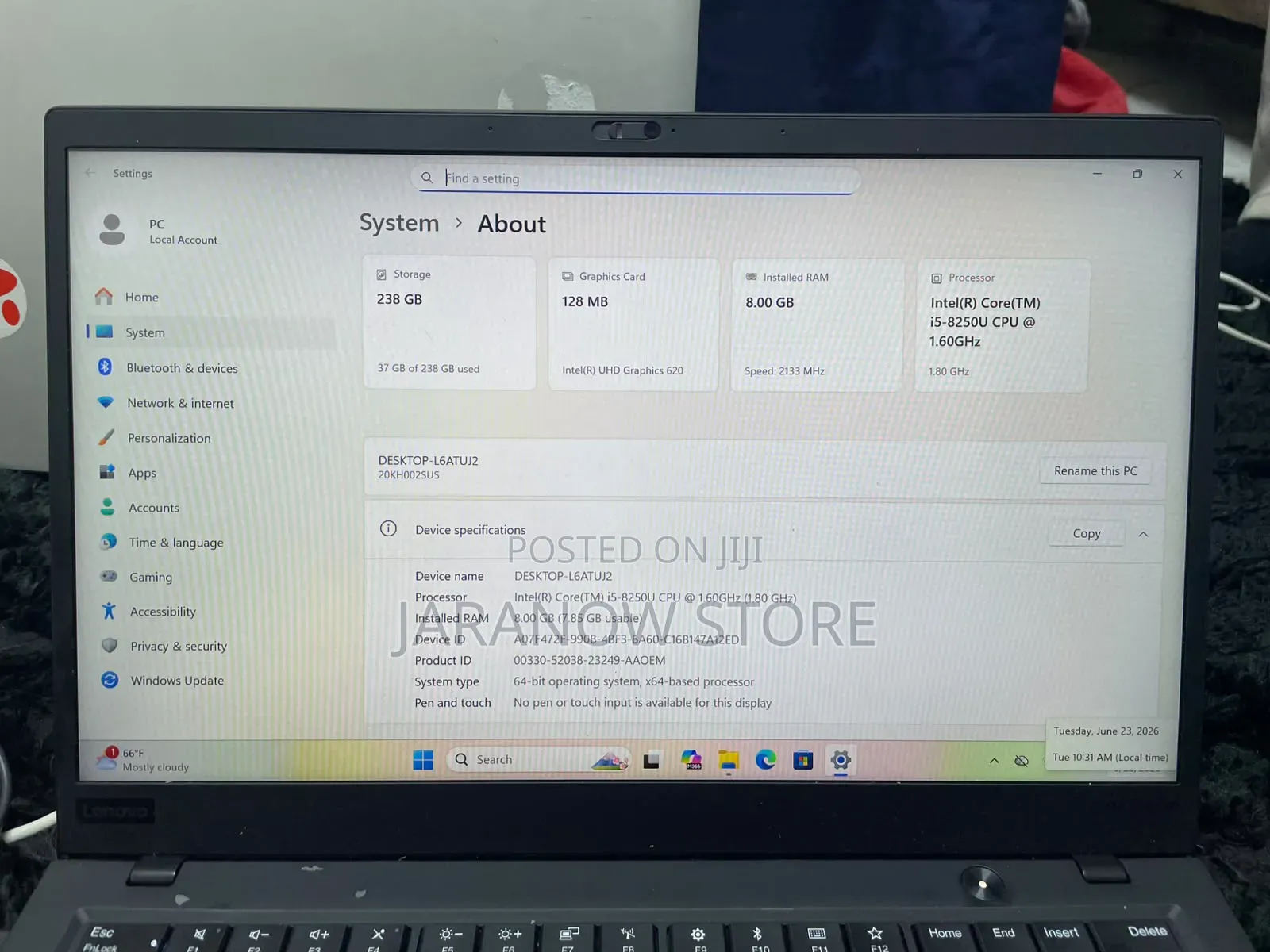 Laptop Lenovo ThinkPad X1 Carbon 8GB Intel Core i5 SSD 256GB