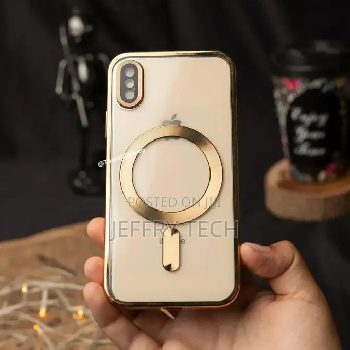 High-Quality Magsafe Anti-Collision Transparent iPhone X Case - Pink