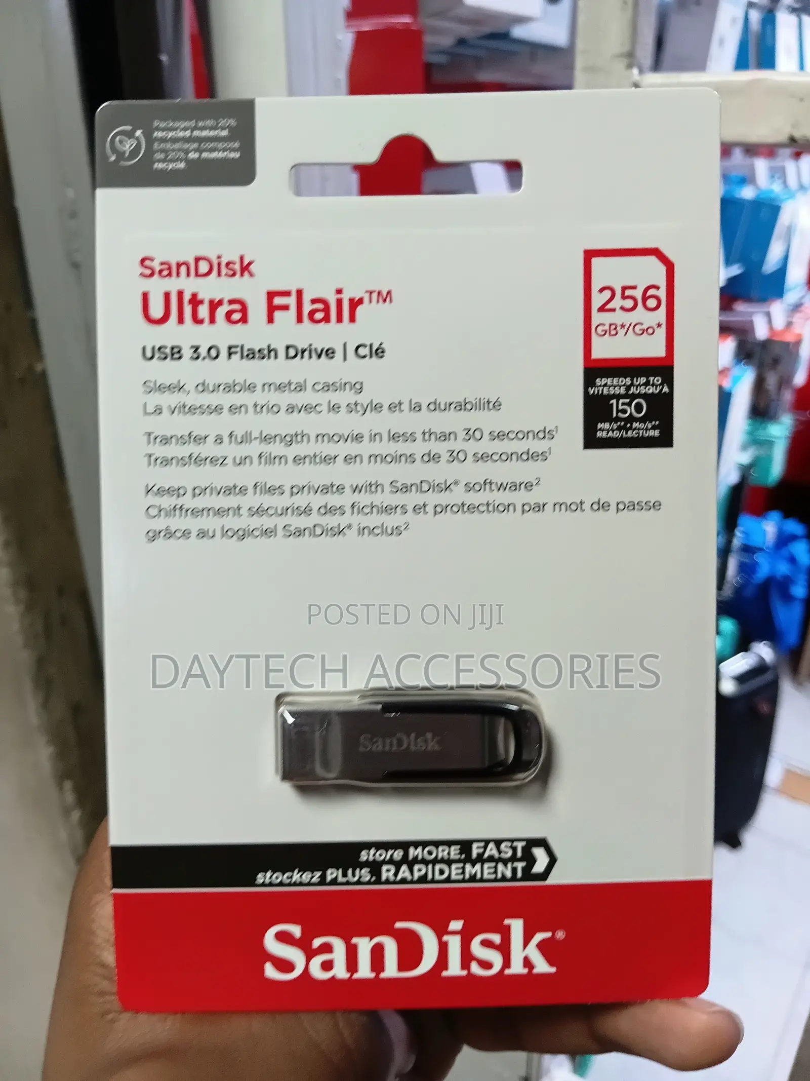 Sandisk Ultra Flair Usb 3.0 Flash Drive 256gb Compact Plug-and-Play.