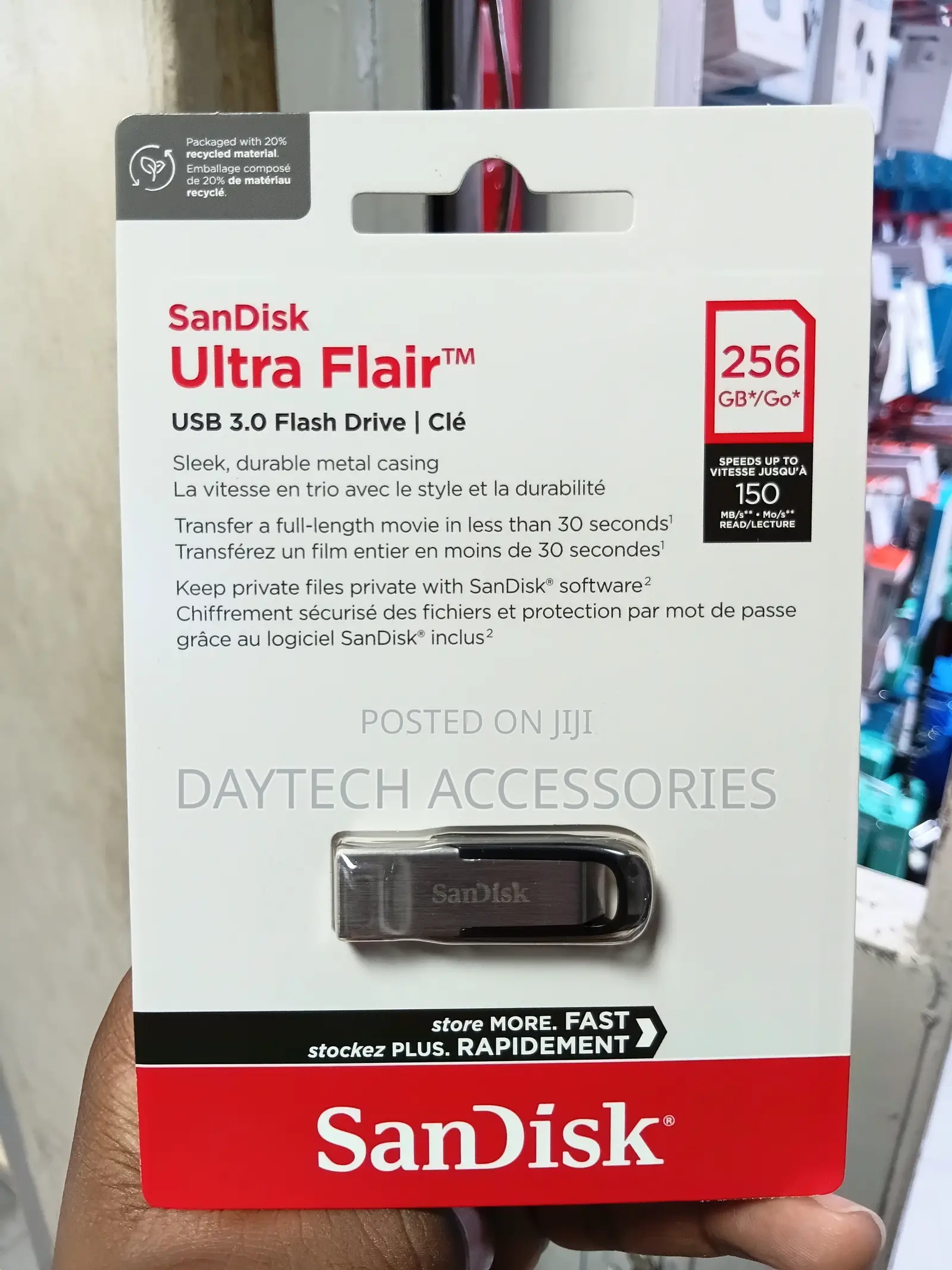 Sandisk Ultra Flair Usb 3.0 Flash Drive 256gb Compact Plug-and-Play.