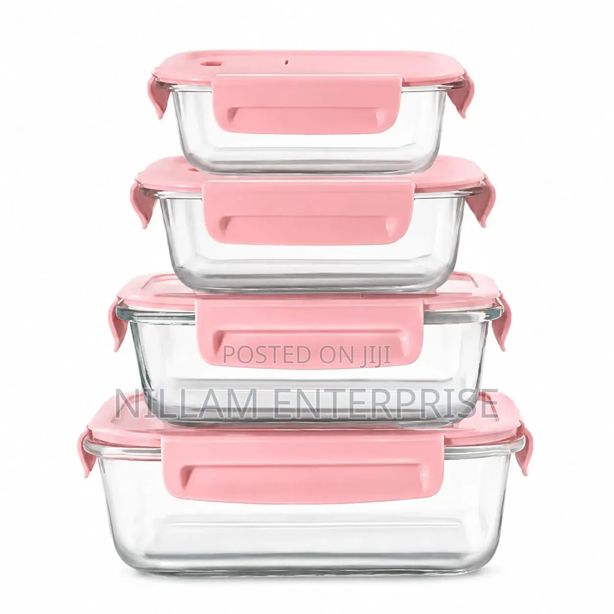 4 PCS Glass Food Container Set*