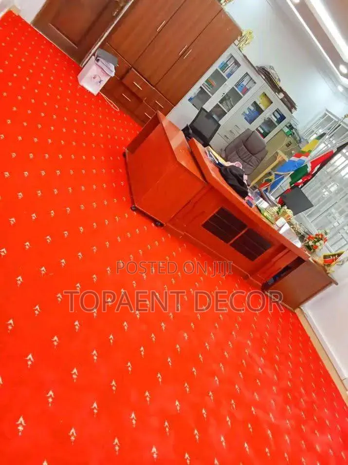 Classy Offices With Classy Presidential Red With Flowers,Wall to Wall