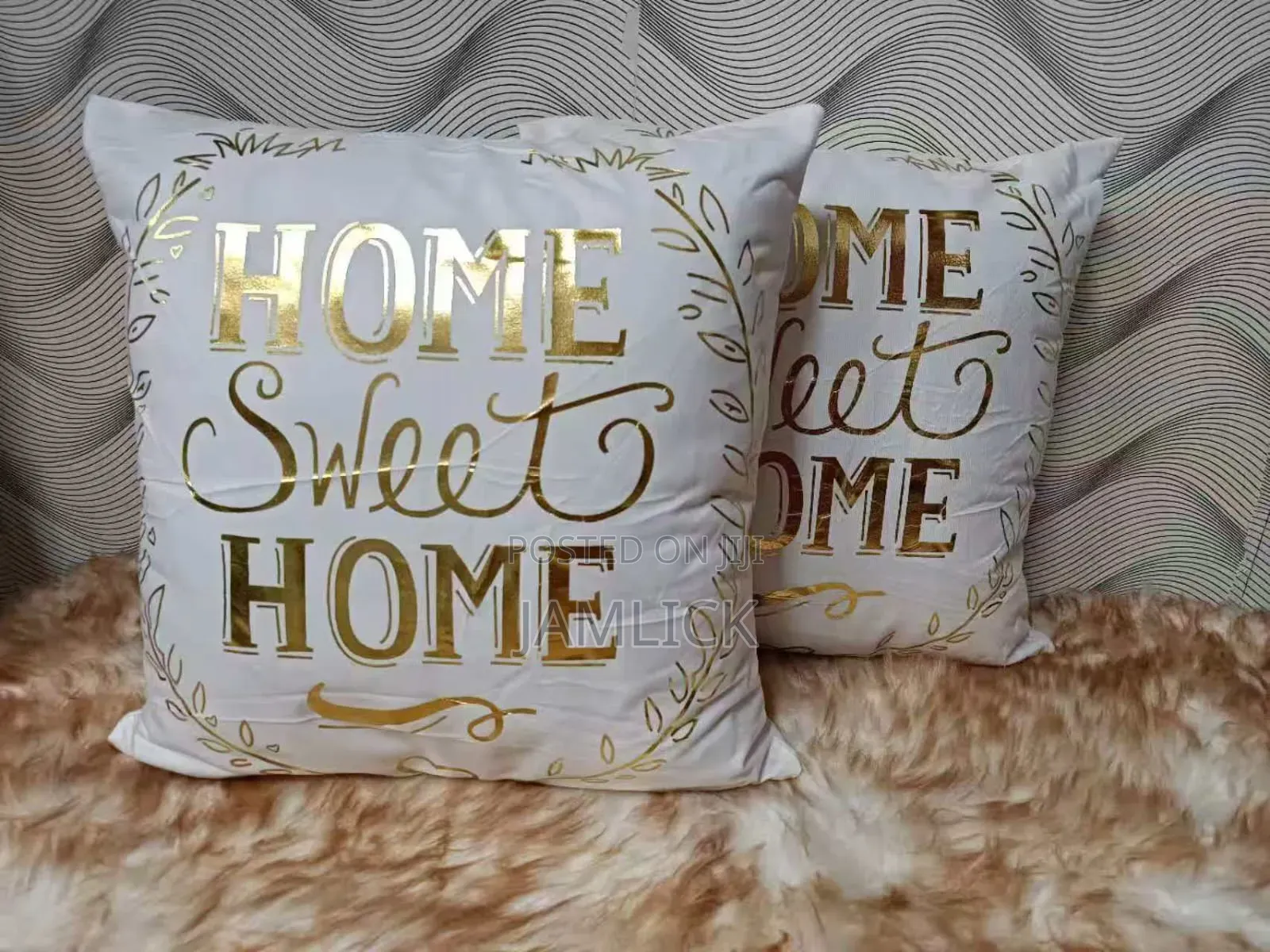 Gold Print Throw Pillow Cases - Cd