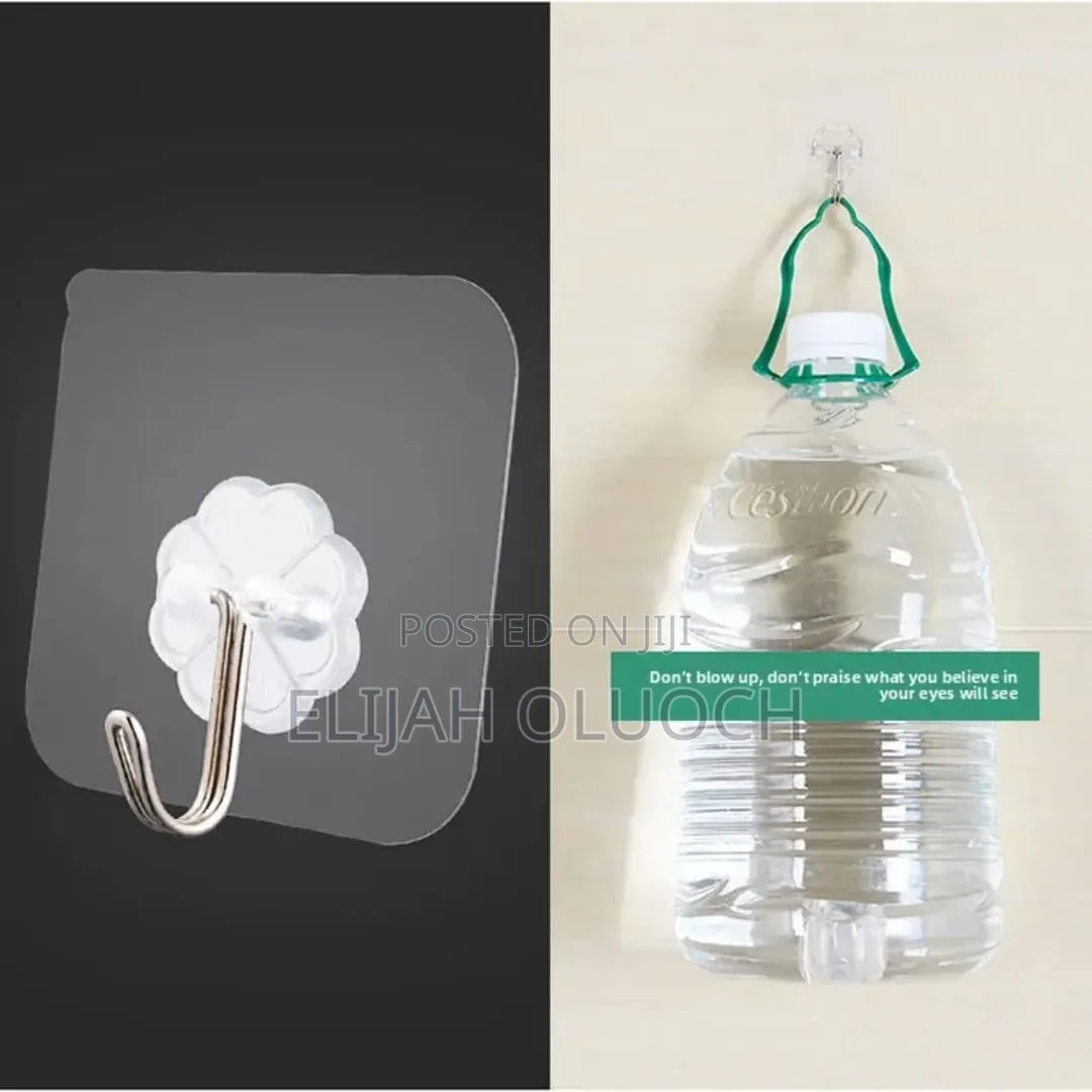 10pcs Strong Transparent Hooks Color: