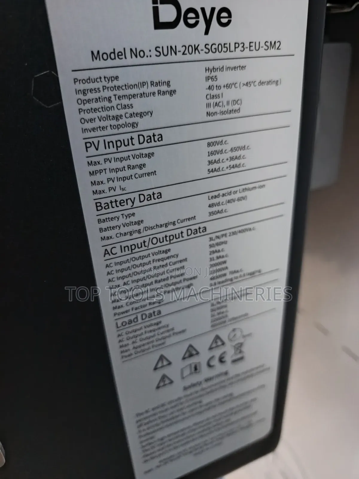 Deye 20kw Three Phase Hybrid Inverter