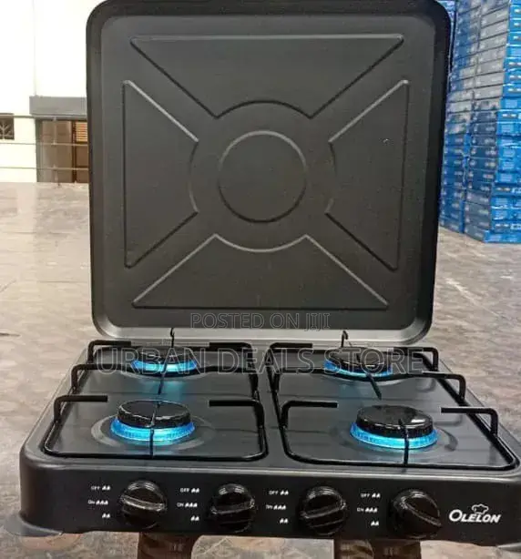 Olelon 4 Burner Gas Stove Cooker With Cover Lid