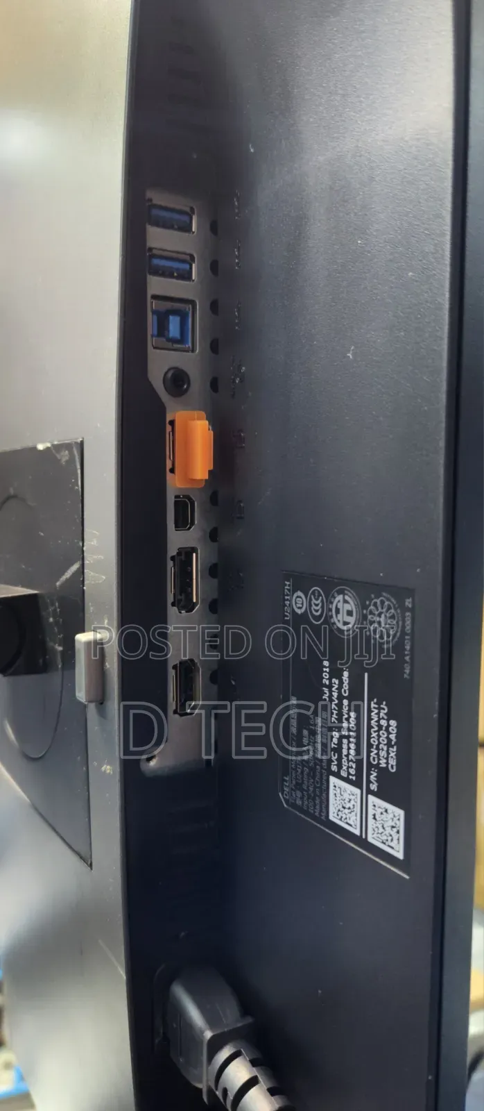 Dell U2417h 24 Inch ( 1920*1080)
2 Display Ports, Hdmi, Mini Display ,