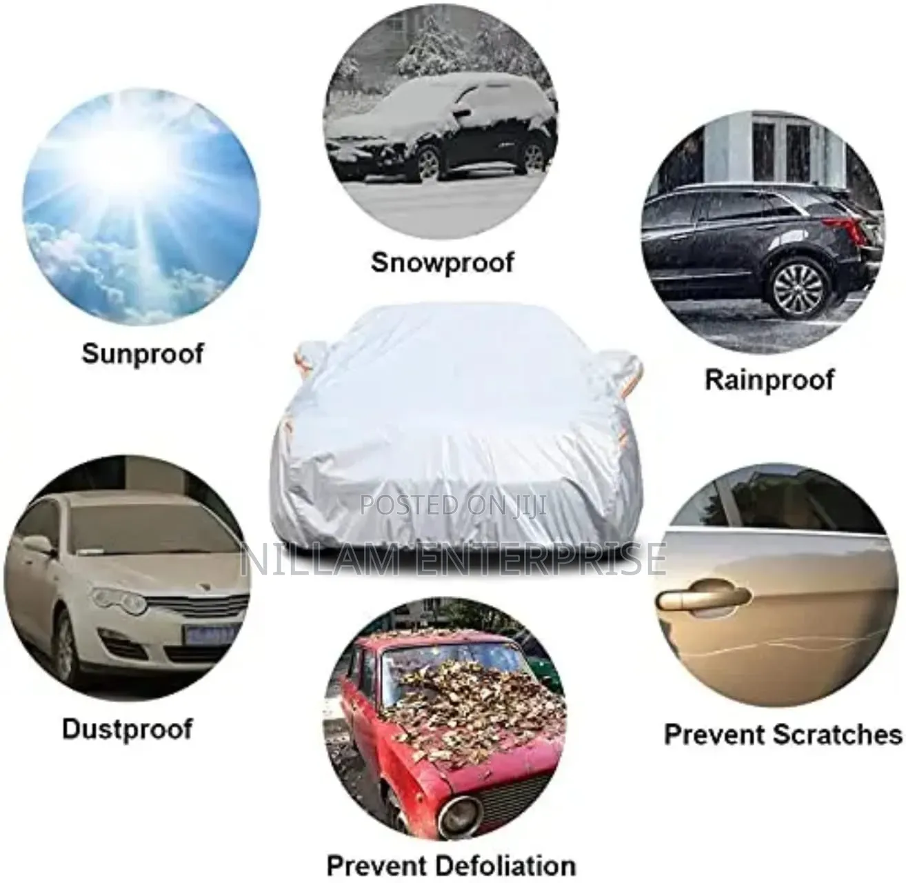 Outdoor Weather Waterproof Breathable Grey Car Cover