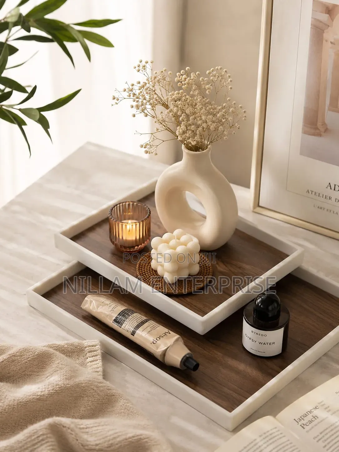 3pc Premium Wooden Serving Trays