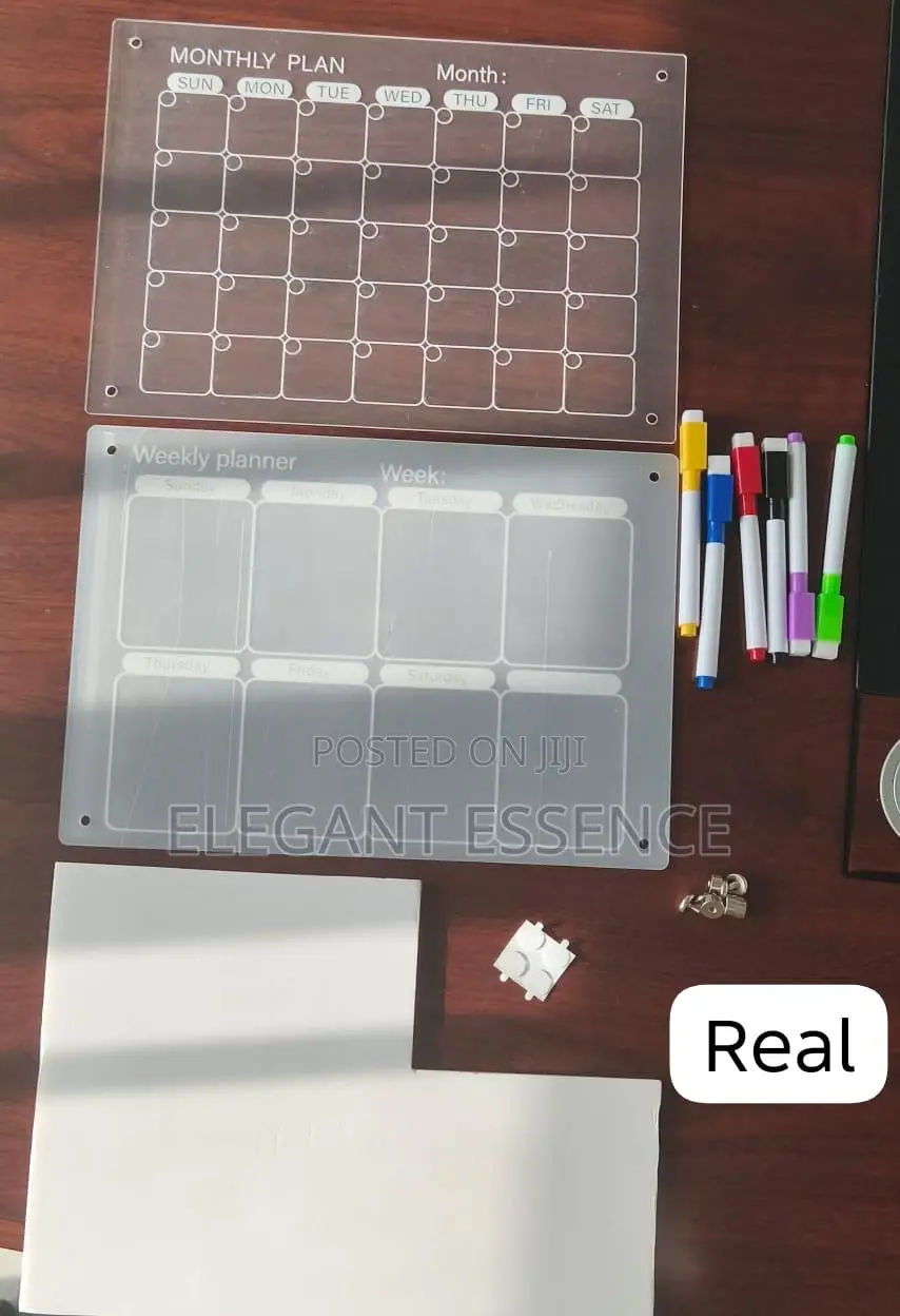 Magnetic Acrylic Monthly Weekly Planner Set Dry Erase,Color Markers