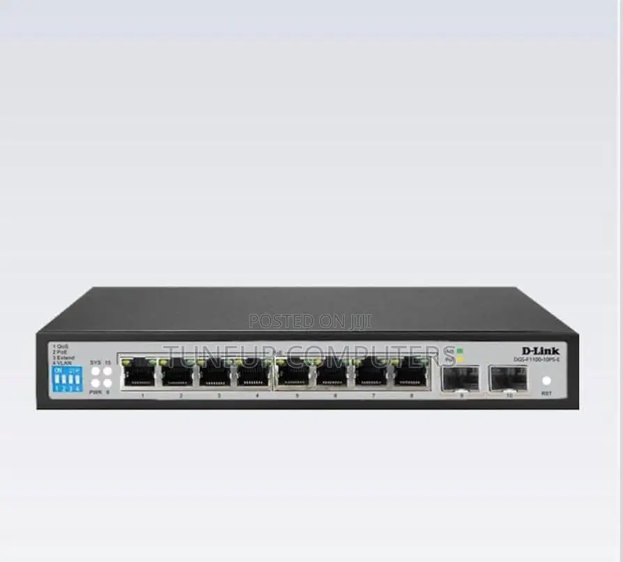 D-Link 8 Port Poe Gigabit Smart Managed Switch – DGS-F1100-10ps-E/B