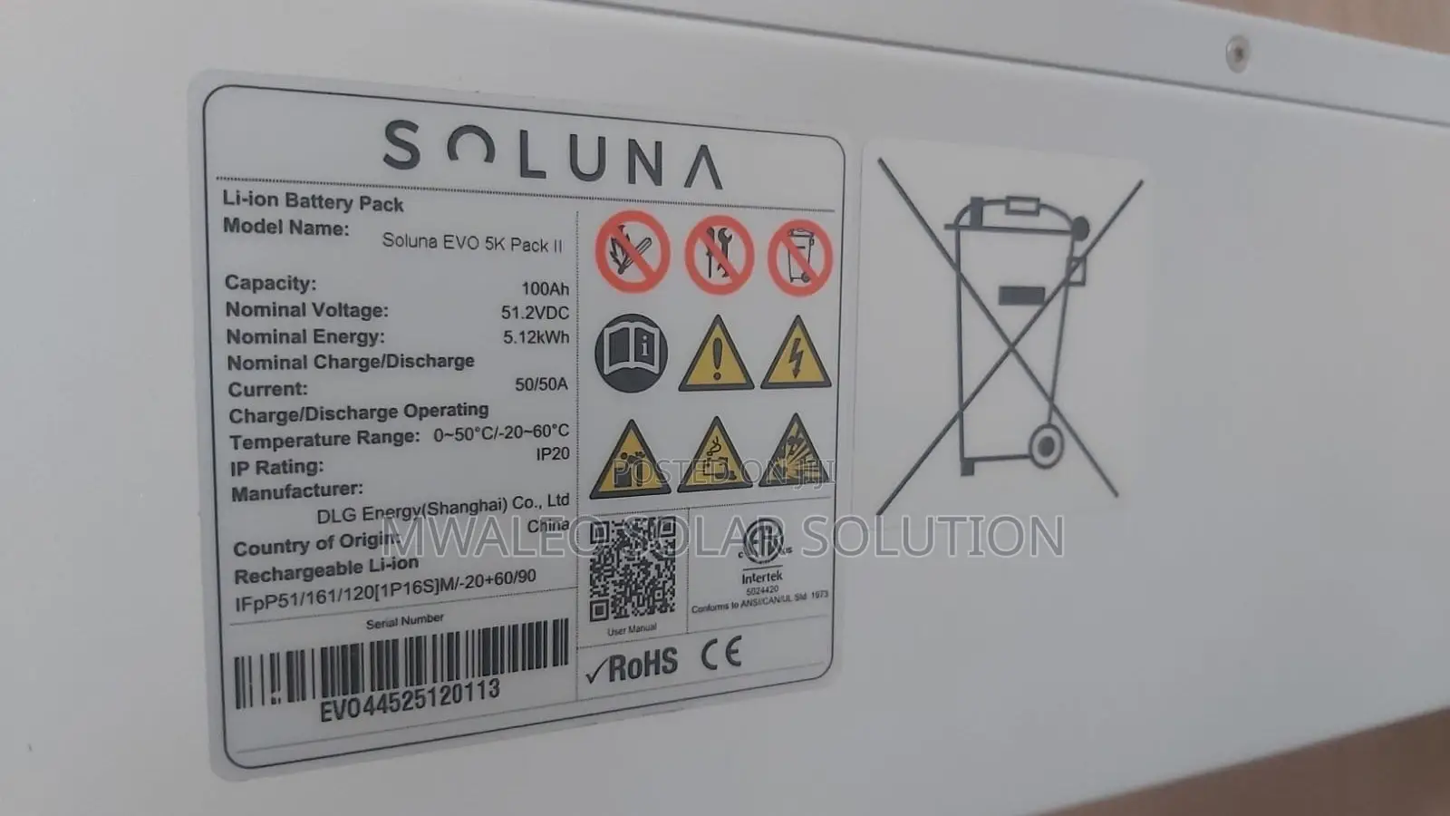 Lithium Battery 100ah 51.2v Soluna Evo Pack 11